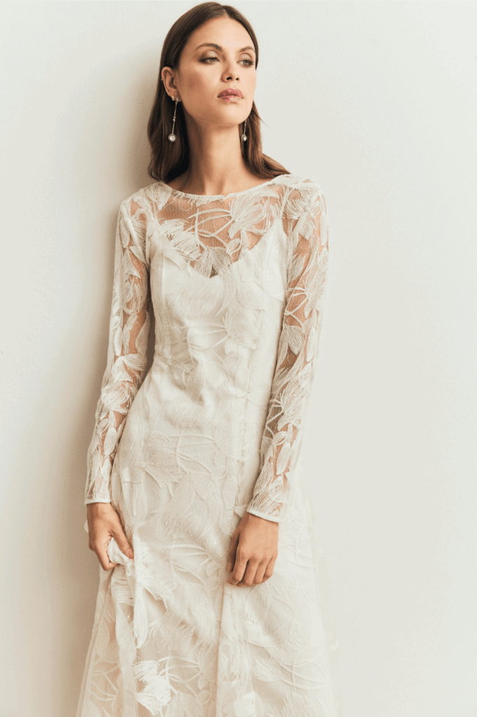 Vestido de novia largo de Bimani WHITE para preboda o boda íntima