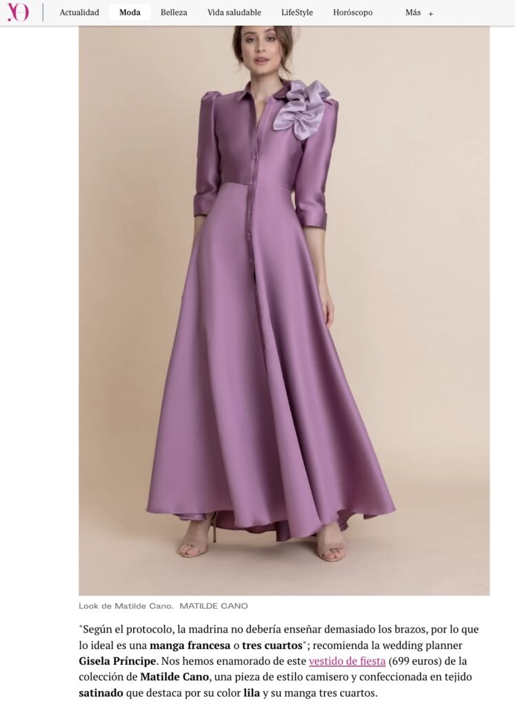 Consejos de protocolo de Gisela Príncipe publicados en Yo Dona